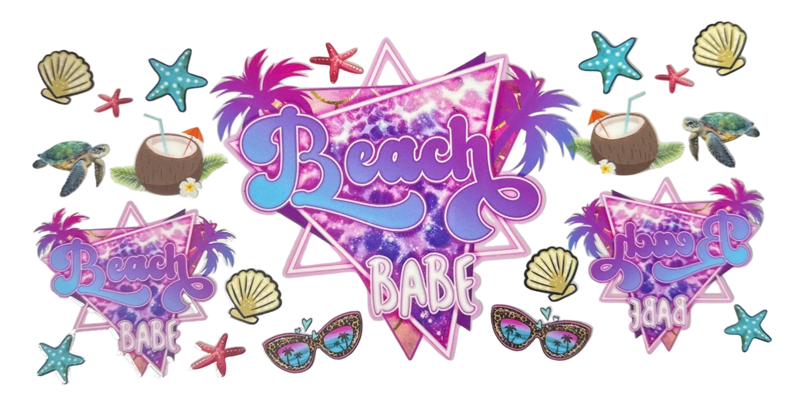 Beach babe uv dtf wrap