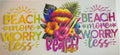 Beach More Worry Less holographic UVDTF