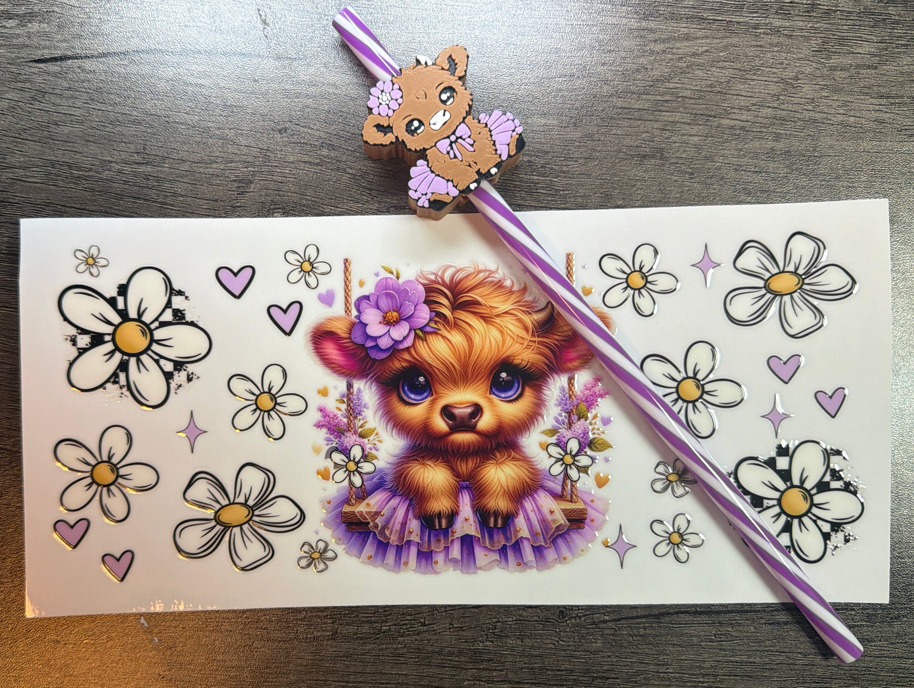 Purple Tutu Cow Set