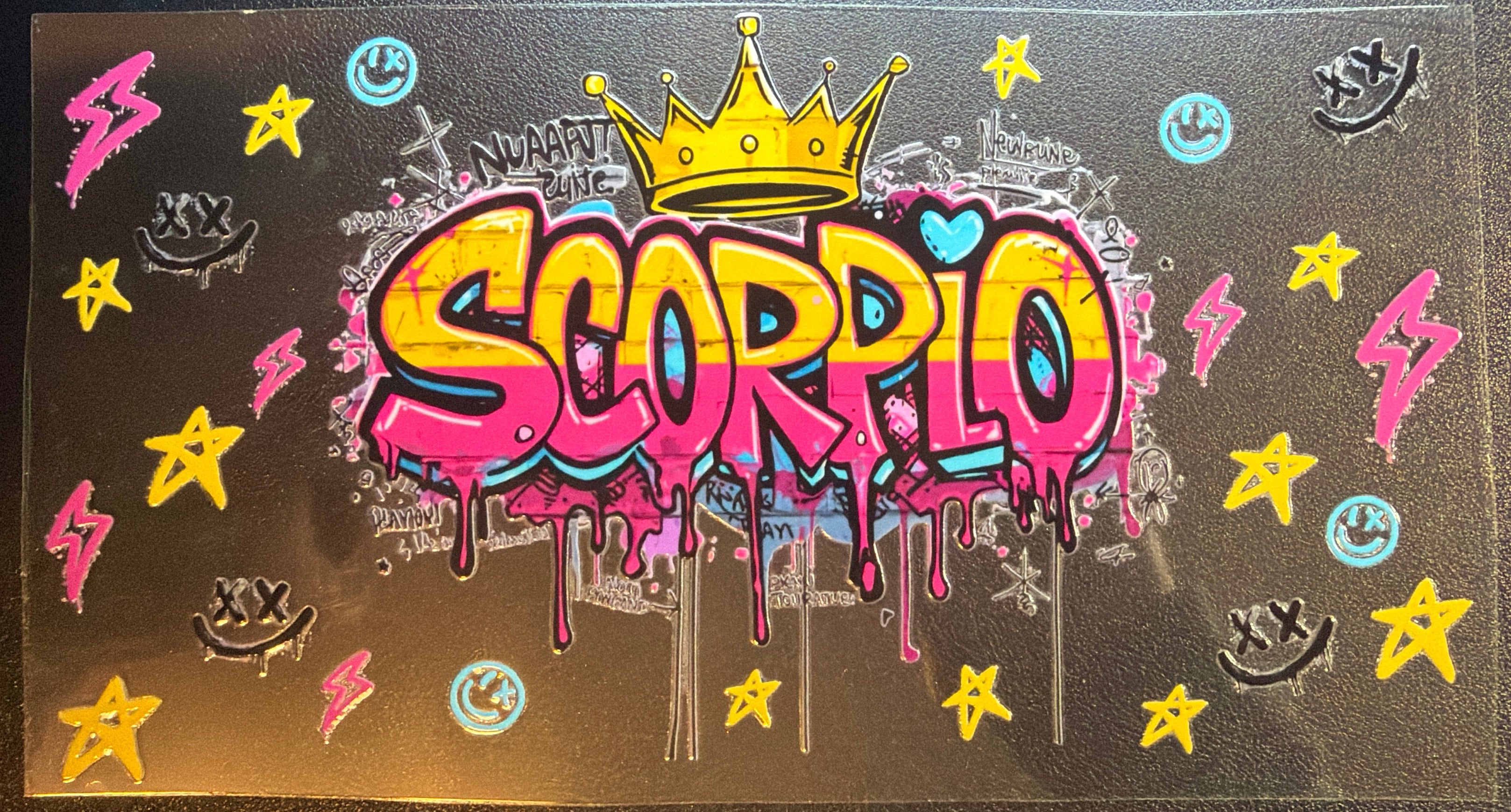 Scorpio graffiti brick zodiac UVDTF