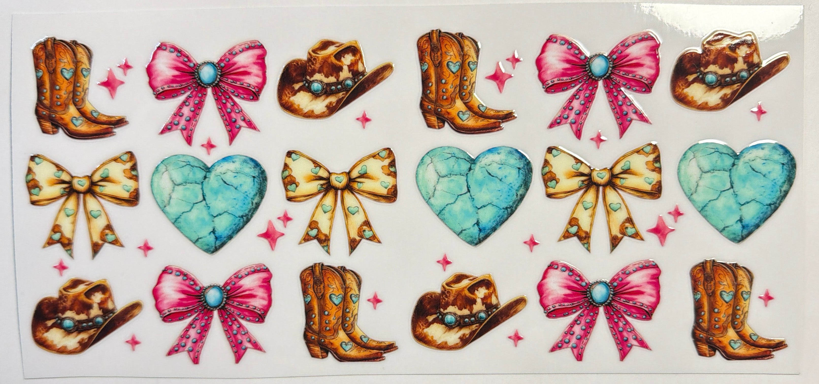 Bows Hearts Boots UVDTF