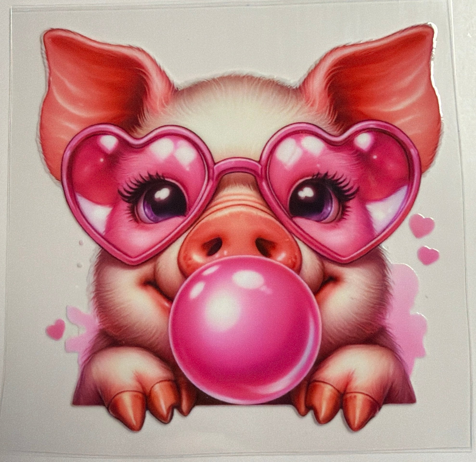 Cute Pig Bubblegum Decal UVDTF