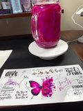 20oz Mason Jar Cateye Hot Pink