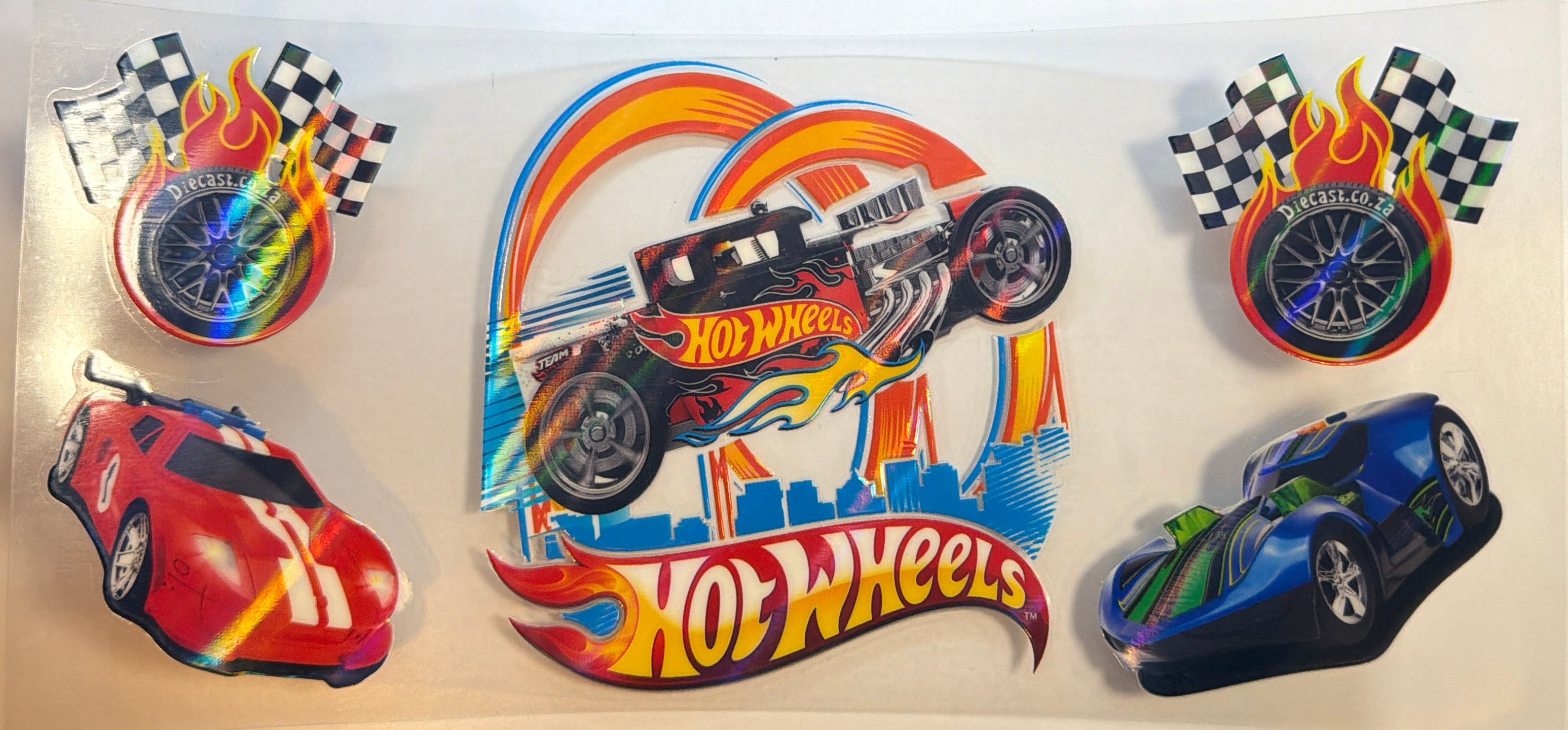Holographic hot wheels UVDTF