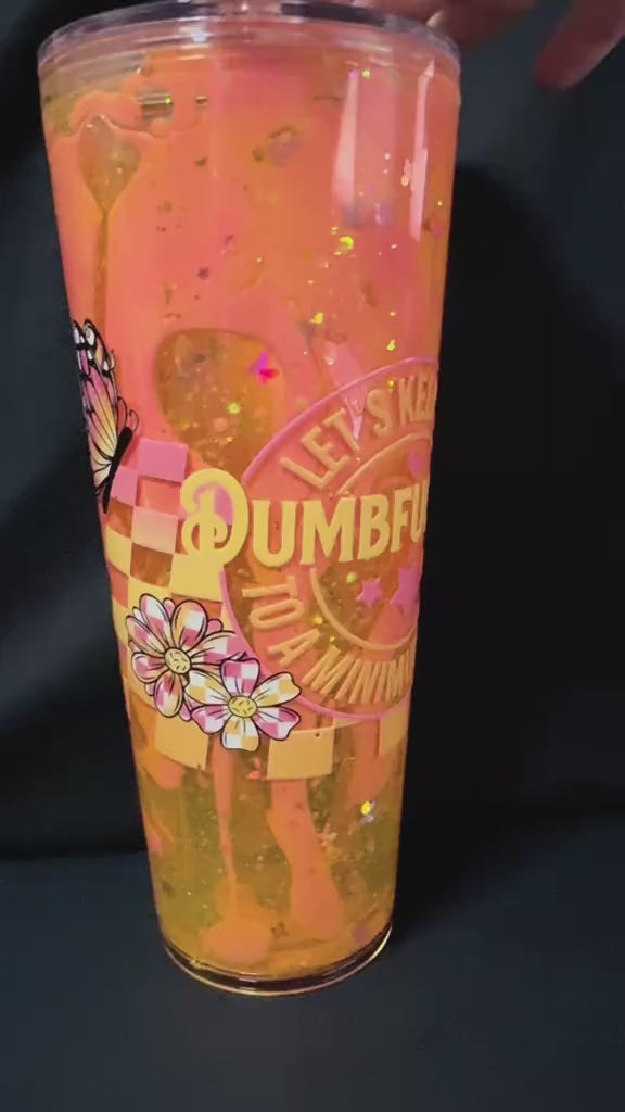 Premade 24oz Dual Lava Snowglobe Tumber