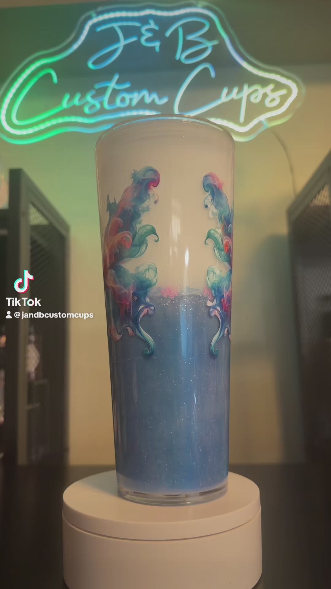 24oz Butterfly Dual Lava Snowglobe Tumbler