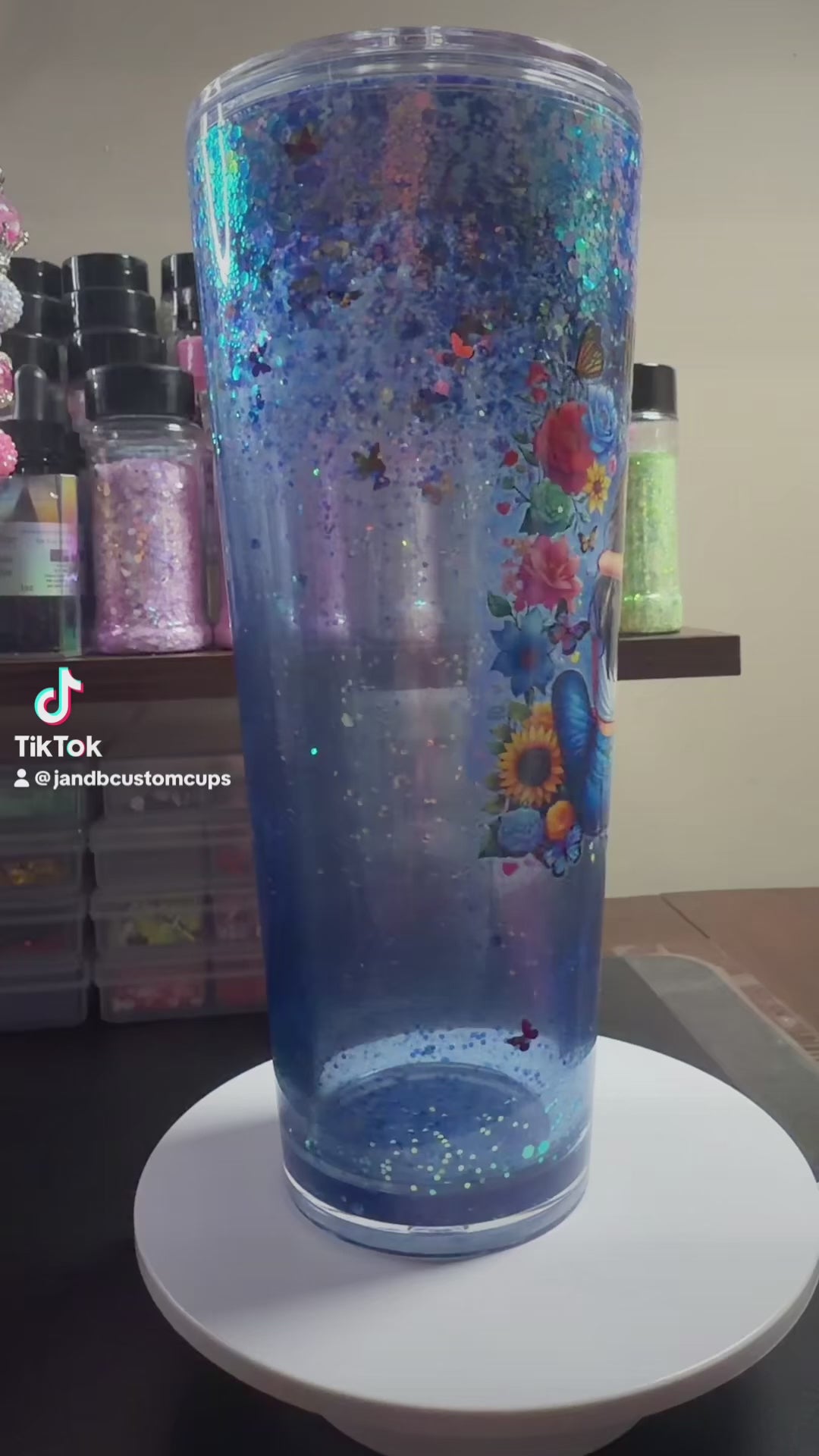 24oz Custom Waterfall Snowglobe Tumbler
