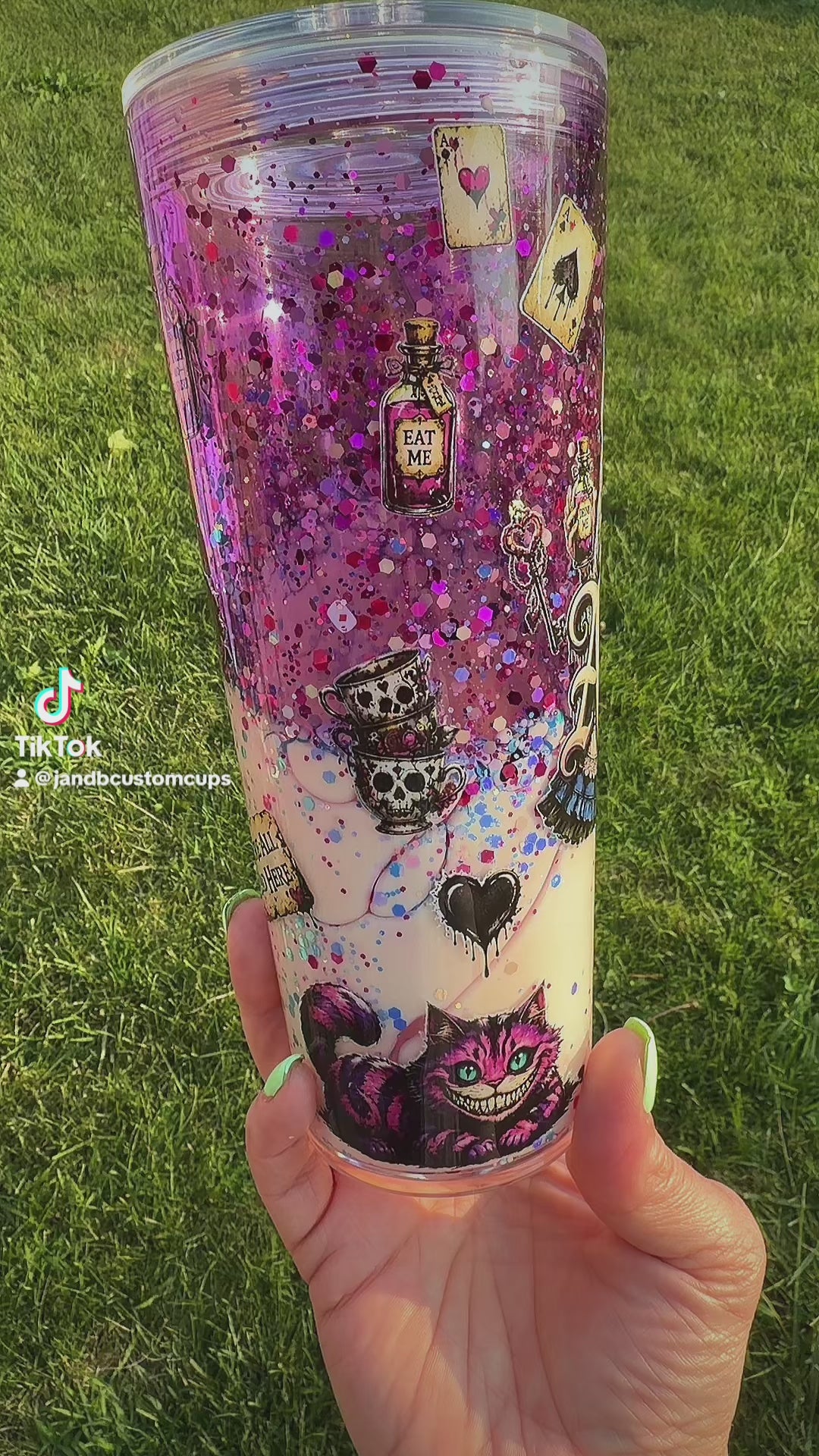 24oz Dual Lava Alice In Wonderland Snowglobe Tumbler
