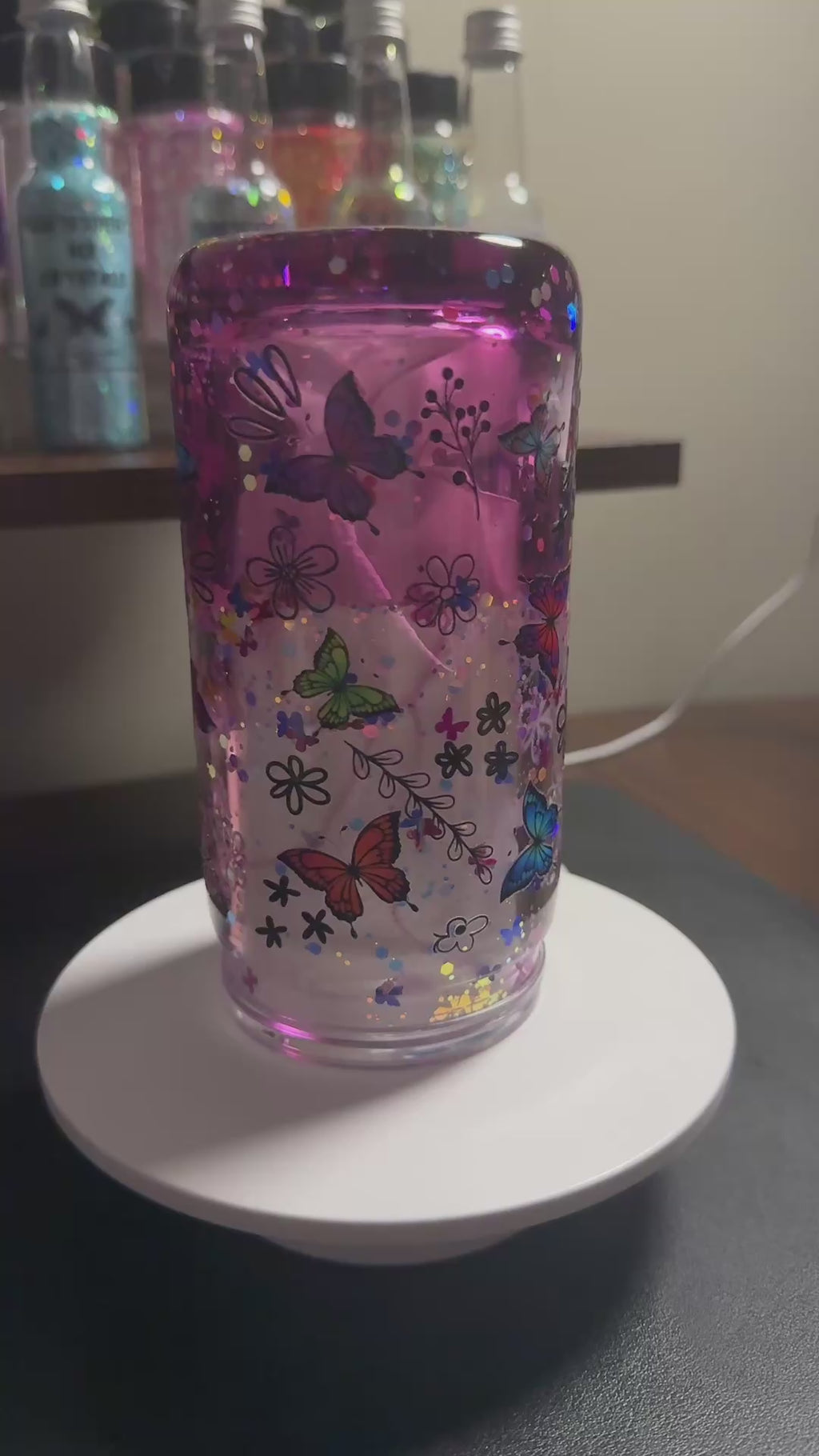 16oz Reverse Lava Snowglobe Tumbler