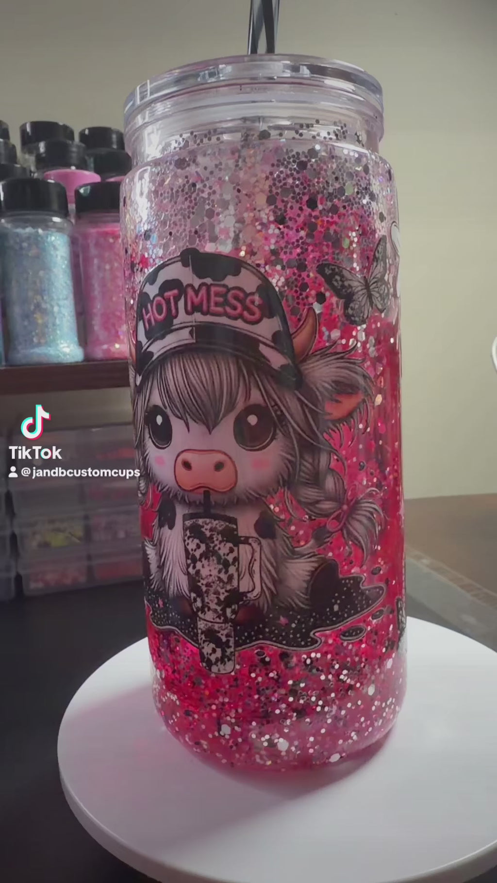 20oz Custom Waterfall Snowglobe Tumbler